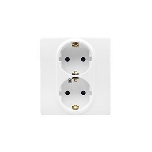 Priza dubla LEGRAND Niloe 396477, montaj incastrat, 2P+E, 16A, alb