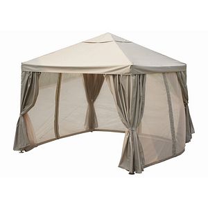 Pavilion gradina BLOOMA Preston, poliester, 300 x 300 x 288 cm, taupe