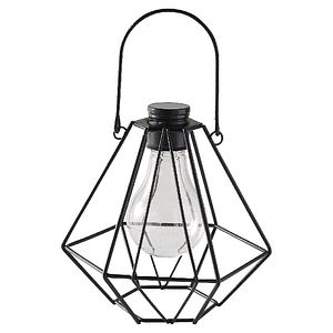 Mini lampa solara cu LED integrat, 0,01 W, 3000K, IP44, metal si plastic, negru