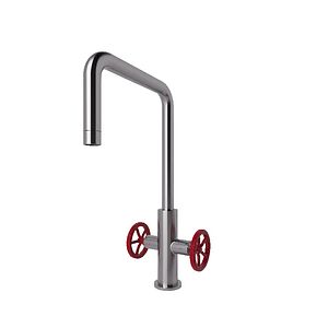Baterie bucatarie GoodHome Kamut, pipa inalta, alama, inox