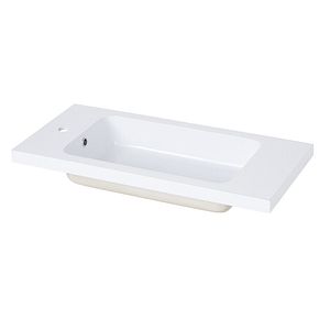 Lavoar baie GOODHOME Makonda, rasina, 80.4 x 36.2 cm, alb lucios