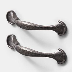 Set manere GOODHOME Ezov, aliaj aluminiu, 11.8 cm, gri, 2 bucati