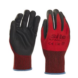 Manusi de protectie SITE KF320, nitril, L, rosu-negru