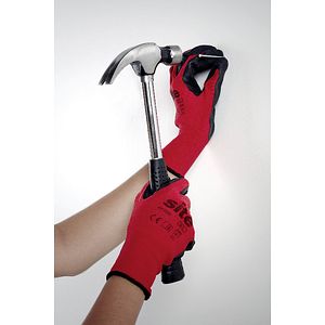 Manusi protectie SITE KF490, latex, marime M, rosu-negru, set 5 perechi