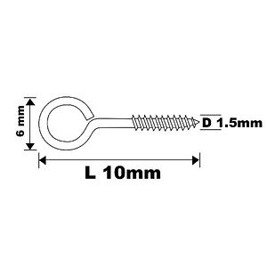 Carlig filetat tip O DIALL, 22 x 50 mm, otel placat cu zinc, 200 buc