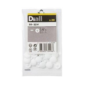 Capac surub DIALL, 10-12 mm, polipropilena, alb, 20 buc