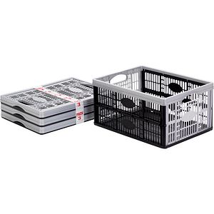 Cutie depozitare pliabila FORM Stuva, 33 L, gri-negru, 3 buc