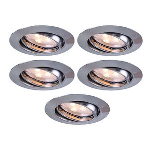 Set 5 spoturi LED, GU10, 3.8W, 230lm, 2700K, argintiu