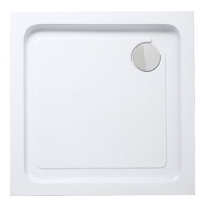Cadita dus Cooke & Lewis Lagan, patrata, ABS si acril, 90 x 90 x 15 cm, alb