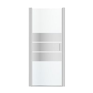 Usa dus pivotanta GoodHome Beloya, aluminiu, 90 x 195 cm, sticla oglinda, profil crom