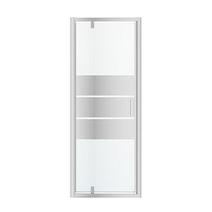 Usa dus pivotanta GoodHome Beloya, aluminiu, sticla oglinda, 80 x 195 cm, crom