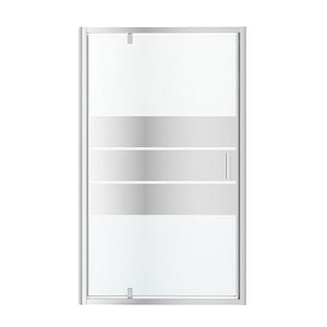 Usa dus pivotanta GoodHome Beloya, aluminiu, sticla oglinda, 120 x 195 cm, crom