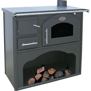 Soba bucatarie din otel Classic GF, 6 kW, 89 x 52 x 85 cm, negru