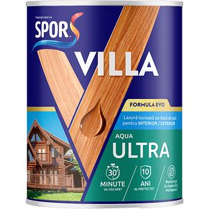 Lazura lucioasa pe baza de apa Spor Villa, stejar, 0.75L