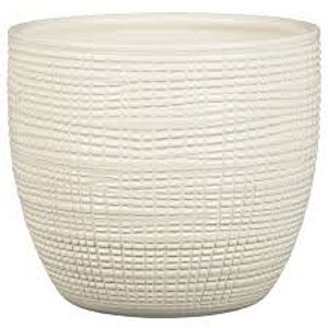 Ghiveci flori SCHEURICH, ceramica, D 18.8 cm, alb