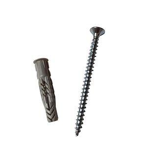 Diblu universal cu guler si surub FISCHER UX 10 x 60 R S, 10 x 50 mm, 4 buc, nailon, gri