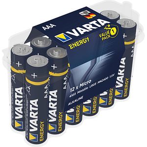 Baterii alcaline AAA VARTA Value Pack, 12 bucati