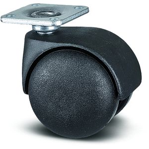 Roata fixa TENTE, polipropilena, 40 mm, 25 kg, negru