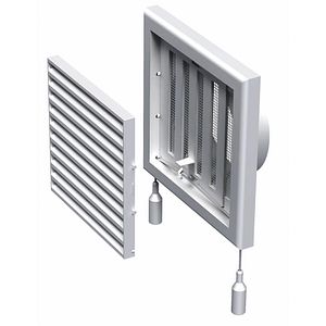 Grila ventilatie din plastic cu plasa insecte, 100 mm, alb