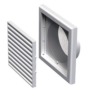 Grila pentru ventilatie cu plasa insecte, plastic, 125 mm, alb