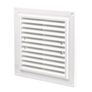 Grila pentru ventilatie cu plasa insecte, plastic, 350 x 350 mm, alb 