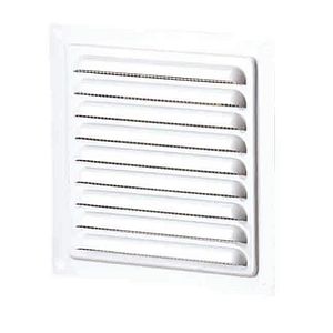 Grila pentru ventilatie cu plasa insecte, otel, 200 x 200 mm, alb 