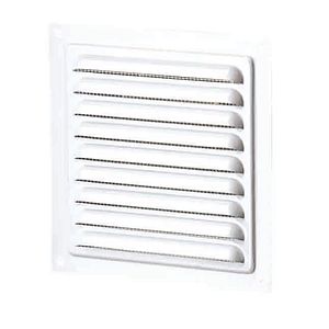 Grila pentru ventilatie cu plasa insecte, otel, 300 x 300 mm, alb