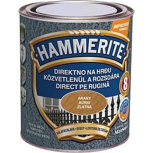 Email pentru metal lovitura de ciocan, interior/exterior, culoare auriu, 0.75 L  Hammerite