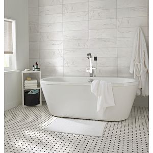 Faianta interior, alb, 60 x 20 x 0.88 cm, 1.08 mp, lucios  GoodHome Marble