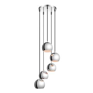 Lustra tip pendul, Argintiu, 28 W, 5 x E14 GoodHome Roccheta