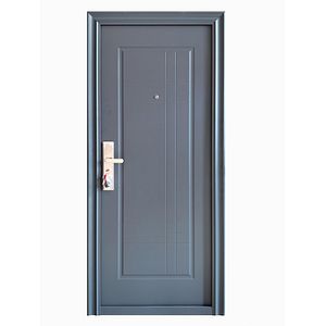 Usa de intrare pentru apartament Lines, fara geam, dreapta, otel, 88 x 205 cm, antracit