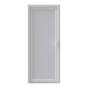 Usa de intrare, fara geam, stanga, PVC, 90 x 205 cm, alb