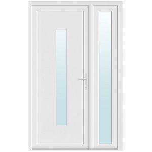 Usa exterior, cu geam, stanga, PVC, 120 x 205 cm, alb