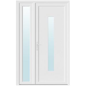 Usa exterior, cu geam, dreapta, PVC, 120 x 205 cm, alb