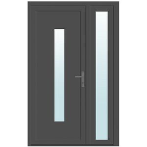 Usa exterior, cu geam, stanga, PVC, 120 x 205 cm, antracit