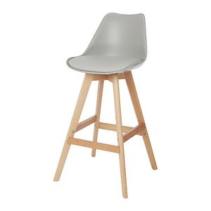 Scaun bar GoodHome Pitaya, 43.5 x 50.5 x 100.5 cm, gri deschis