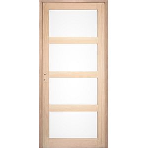 Usa interior GOODHOME Connemara, cu geam, dreapta, MDF, 88 x 203 cm, maro