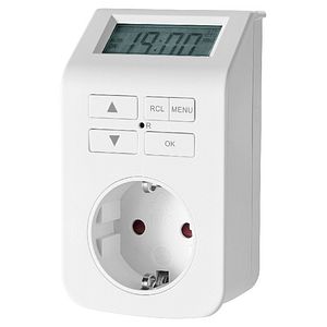 Priza programabila digitala, 3000W, 16A, policarbonat, alb