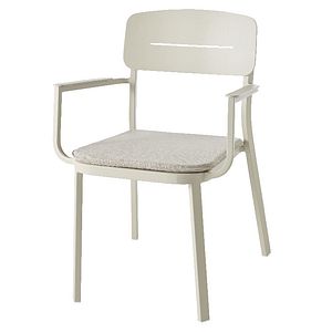 Scaun terasa GOODHOME Santorin, metal, 57 x 80.8 x 57.1 cm, crem