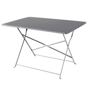 Masa terasa GOODHOME Saba, 4 locuri, otel, 110 x 70 x 71 cm, gri