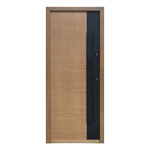 Usa exterior FORTIA Sassel, fara geam, stanga, lemn, 88 x 205 cm, stejar