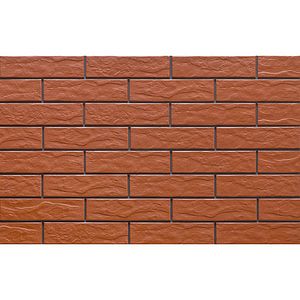 Placa pentru fatada Red Rustical, 24.5 x 6.5 x 0.65 cm rosu, 0.5 mp/cutie