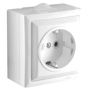 Priza simpla ceramica Schuko RELEE, IP20, ABS, alb