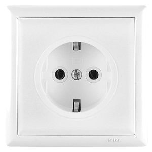 Priza ceramica ELEGANT 16A ST incastrat, alba Relee Medias