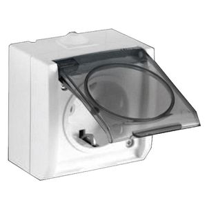 Priza ceramica aplicata IP44, alba, tip ELEGANT Relee Medias