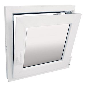 Fereastra termopan PVC, geam Clar + Low-E, alb, 4 camere, 56 x 56 cm, stanga, dubla deschidere, oscilobatanta  Extruplast