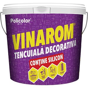 Tencuiala decorativa cu silicon Vinarom, gri sablat, 25kg