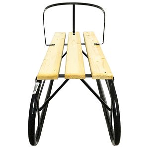 Sanie cu spatar lemn si metal, 80x25cm