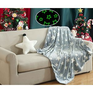 Patura Stelute fosforescente, 130 x 170 cm, albastru