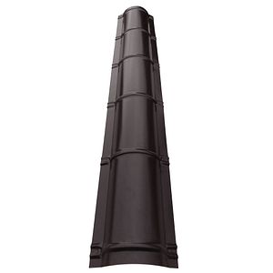 Coama rotunda, negru, RAL 8019, 2 m, grosime 0.4, LD=312